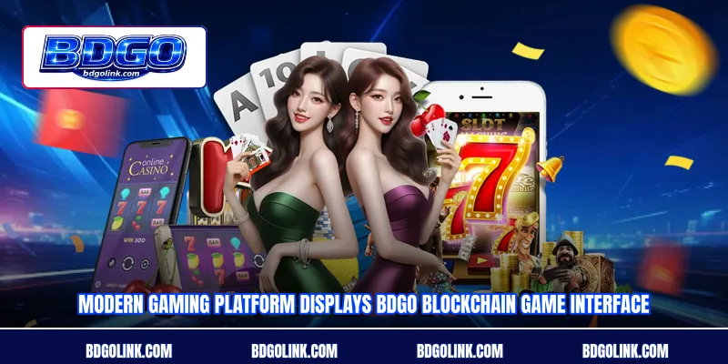Modern gaming platform displays BDGO Blockchain game interface